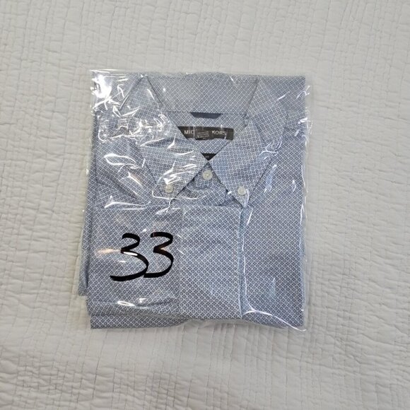 Michael Kors Button Up Shirt Men's Large Blue Floral Slim Fit EUC LN Old Money - Picture 15 of 15